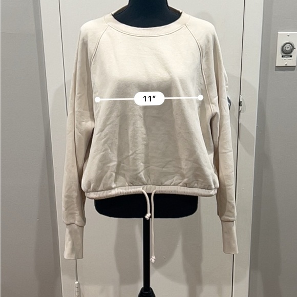 HM cream crop sweater with draw string waist - Picture 4 of 9